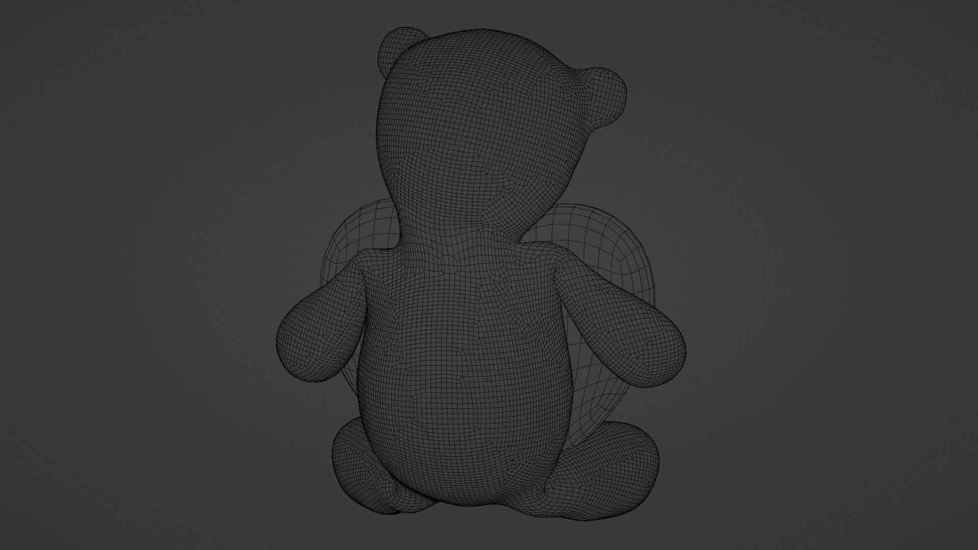 Teddy Polar Bear with Heart Low-poly 3D model_7
