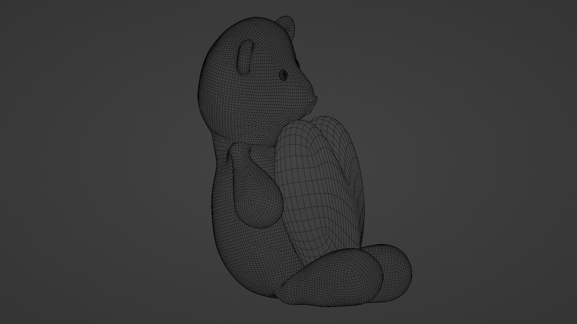 Teddy Polar Bear with Heart Low-poly 3D model_6