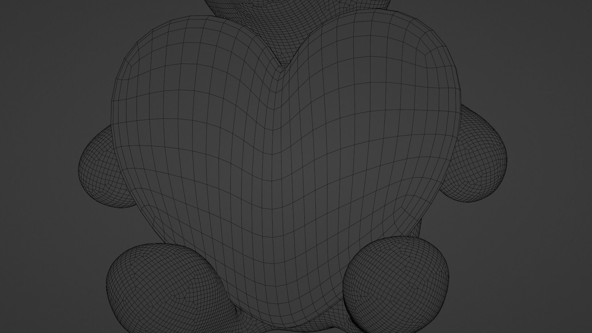 Teddy Polar Bear with Heart Low-poly 3D model_9