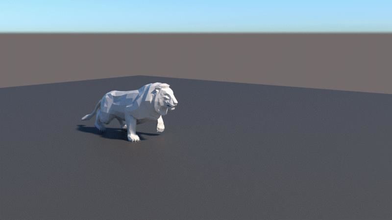 lowpoly lion 3D model_5