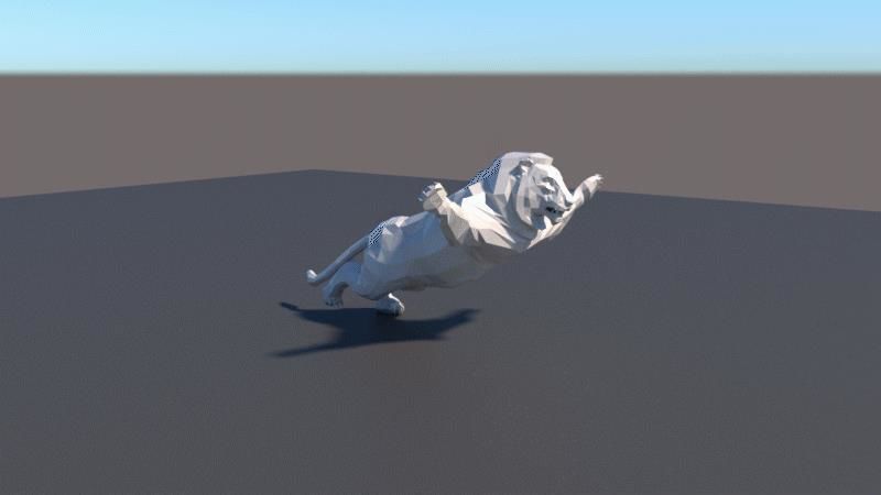 lowpoly lion 3D model_4