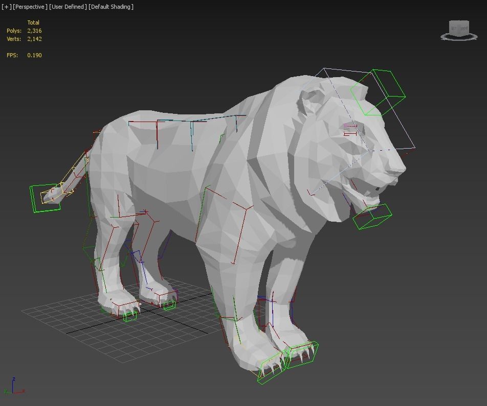 lowpoly lion 3D model_10