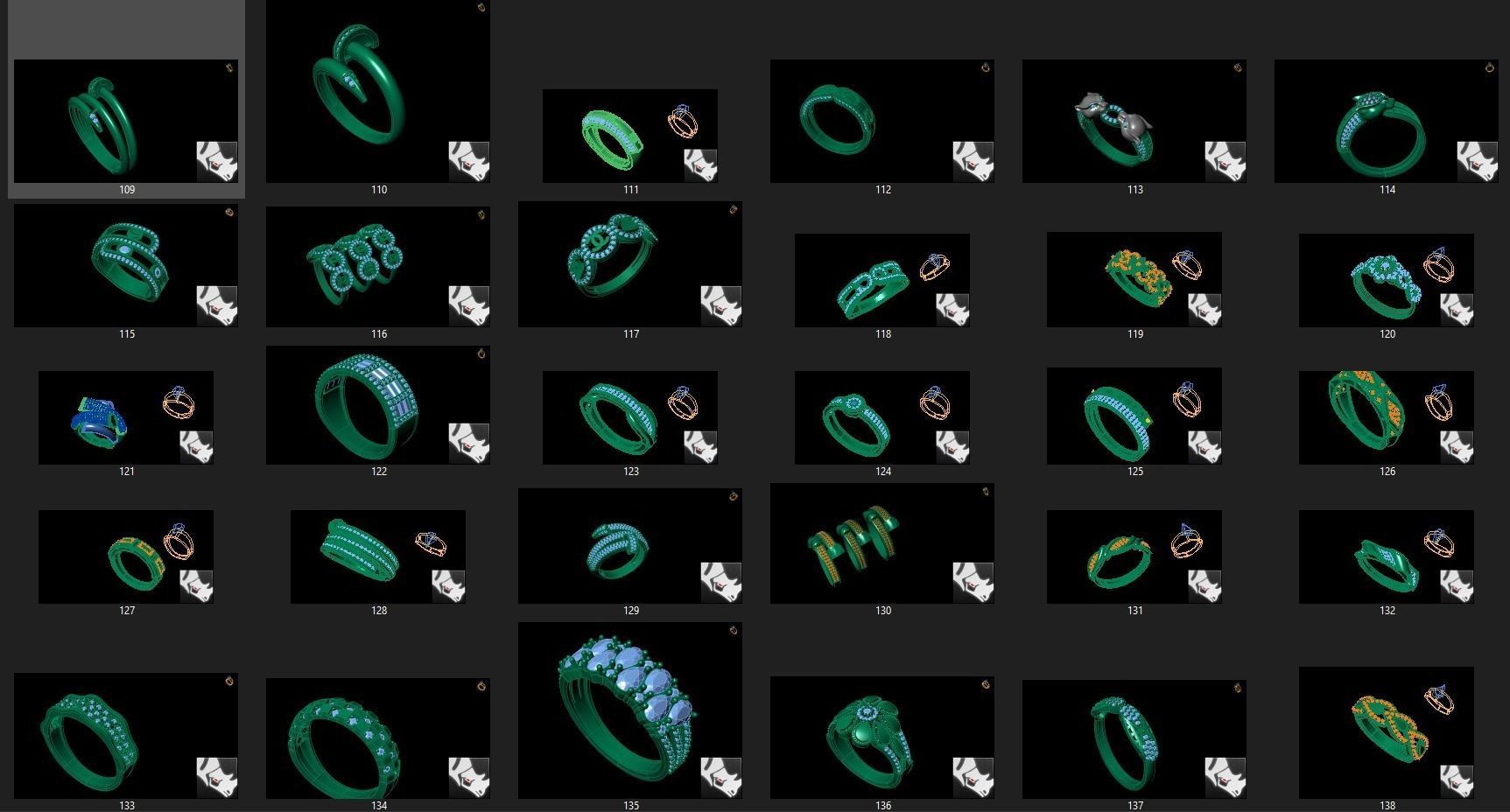 rings set of 3D print model_4