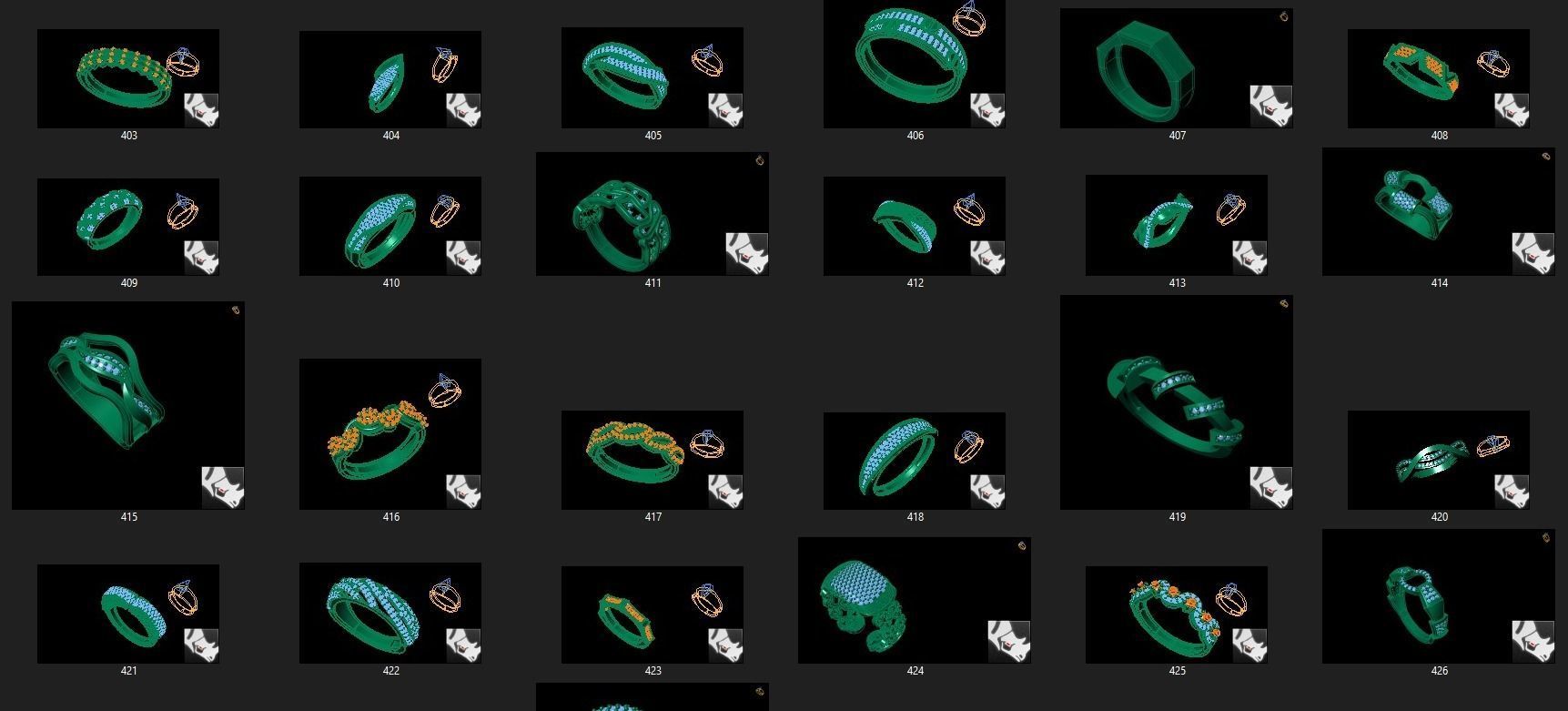 rings set of 3D print model_15