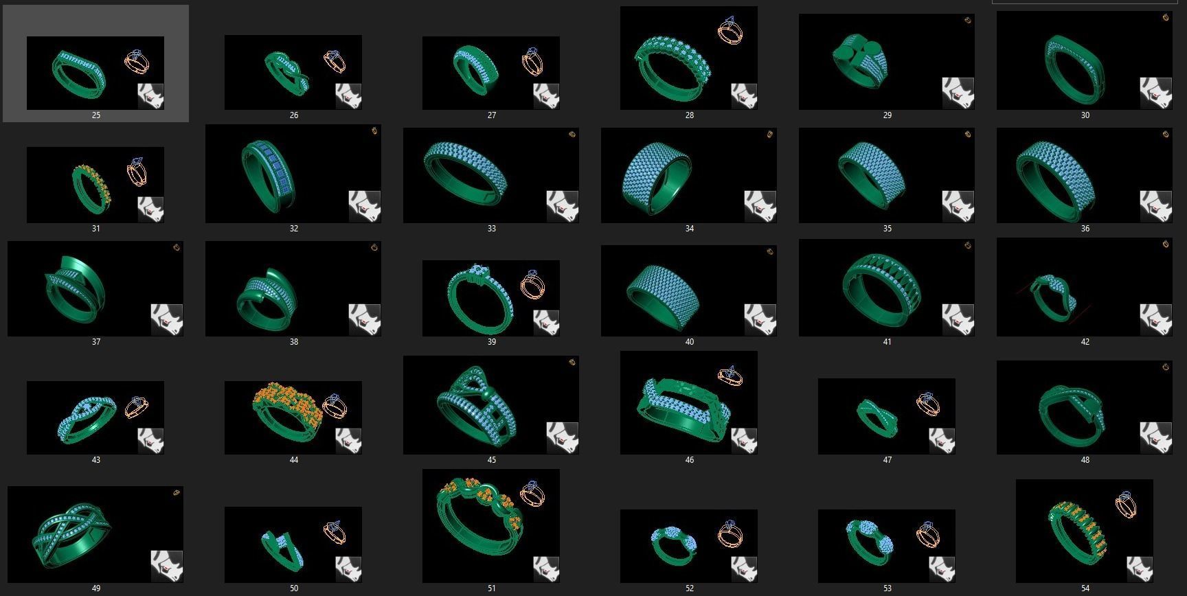 rings set of 3D print model_1