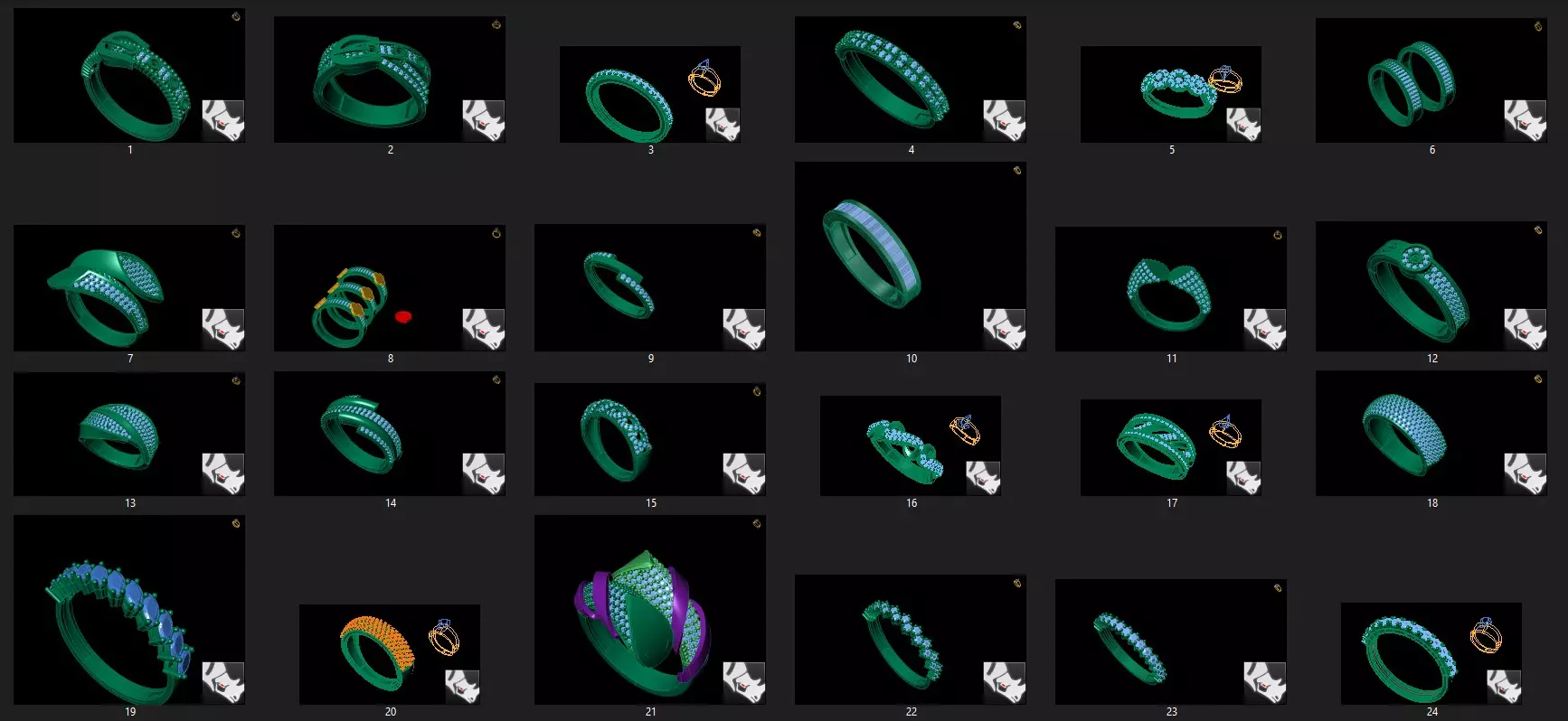 rings set of 3D print model_0