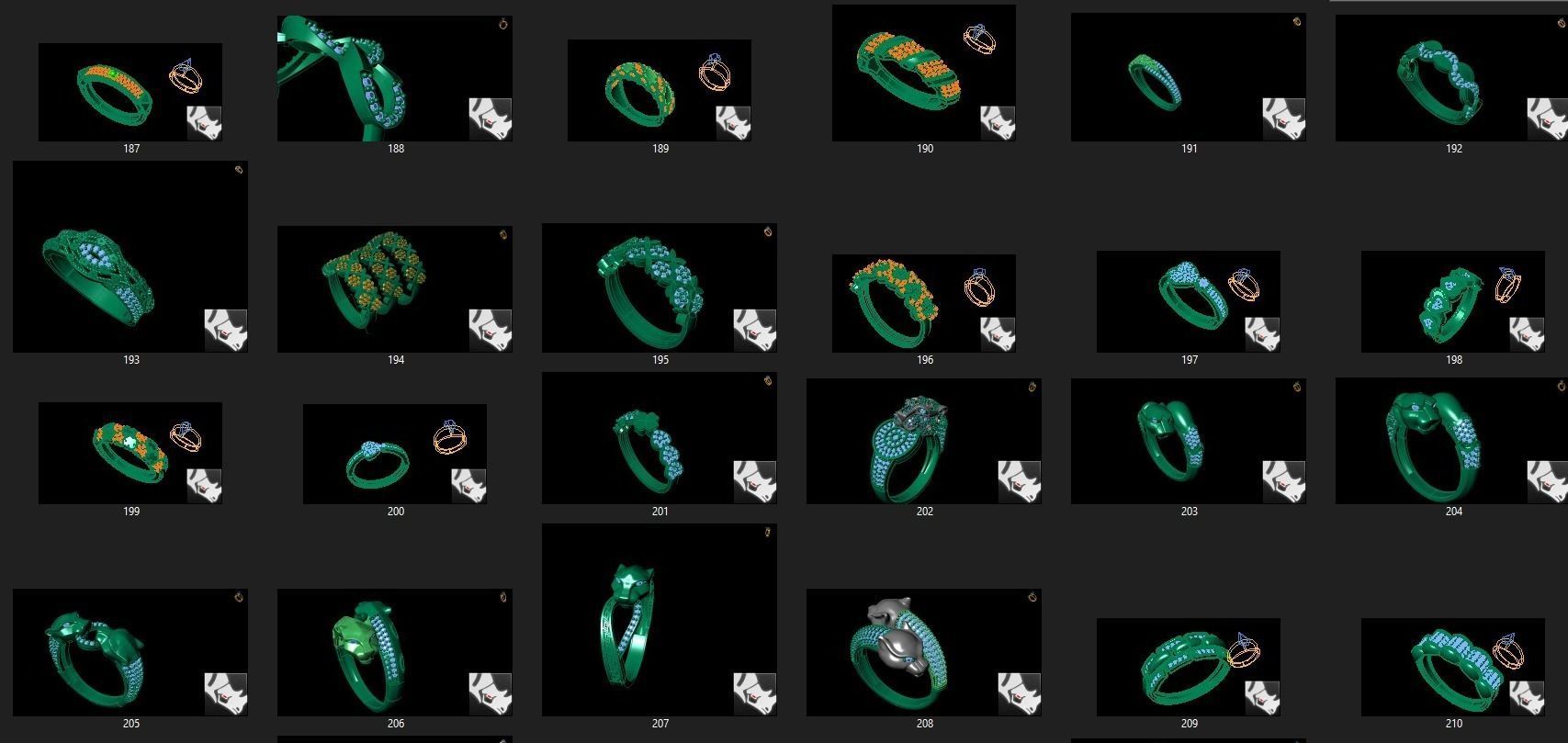 rings set of 3D print model_7