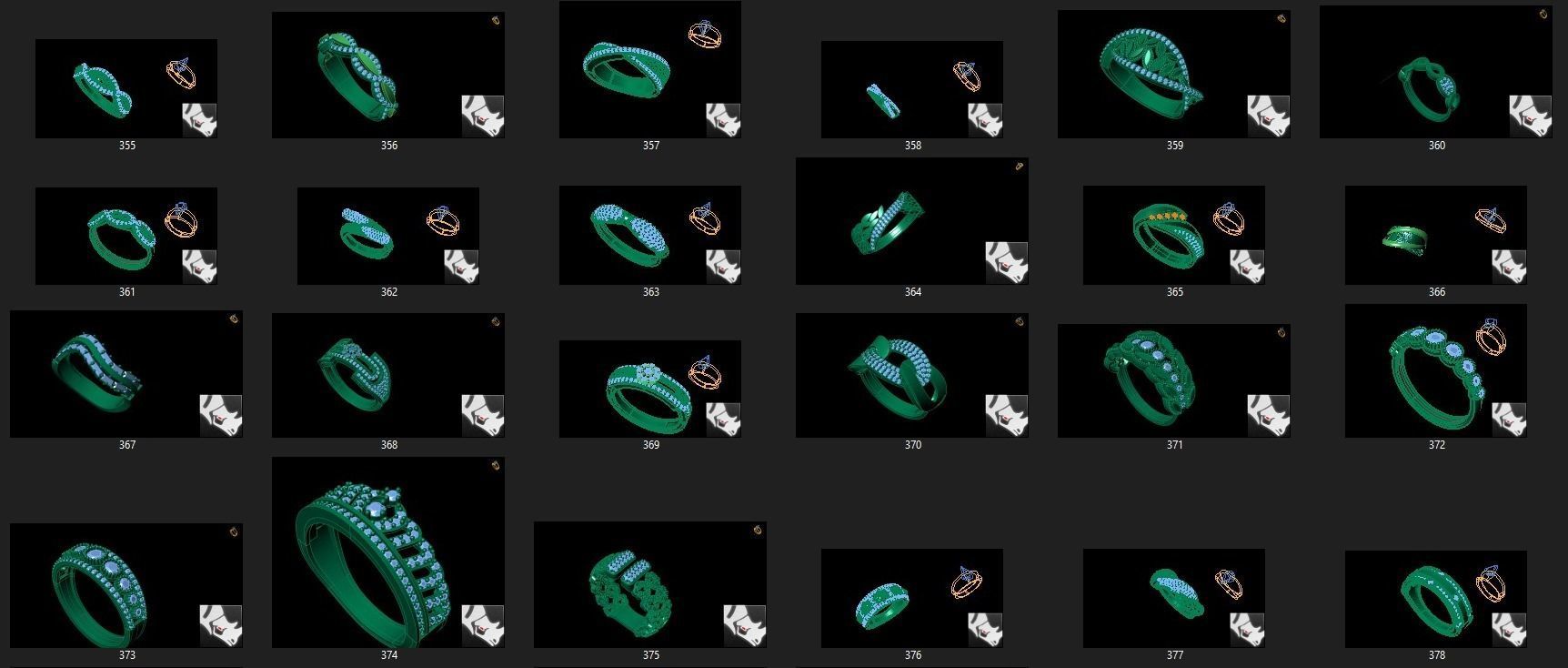 rings set of 3D print model_13