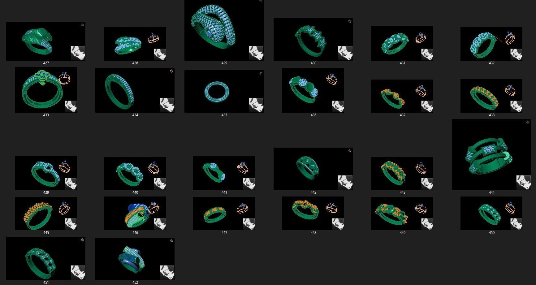 rings set of 3D print model_16