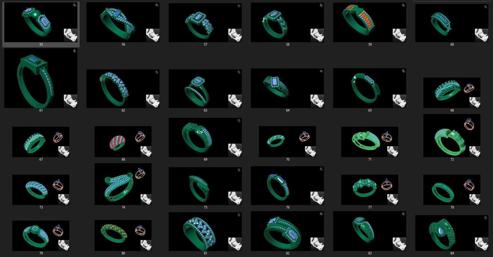 rings set of 3D print model_2