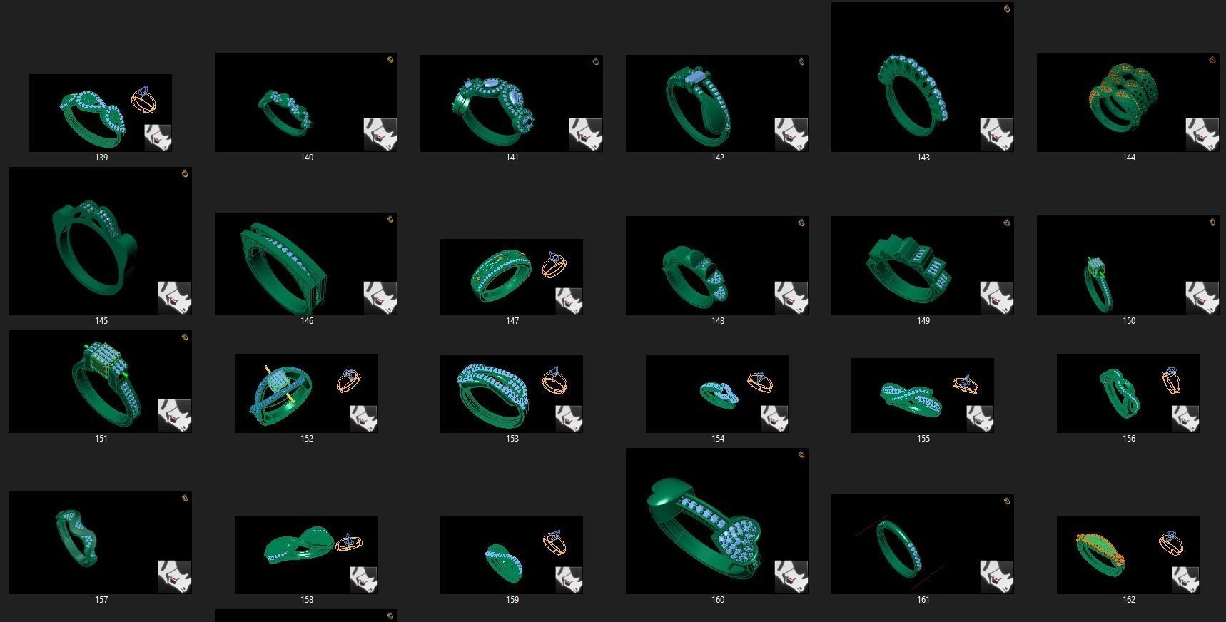 rings set of 3D print model_5