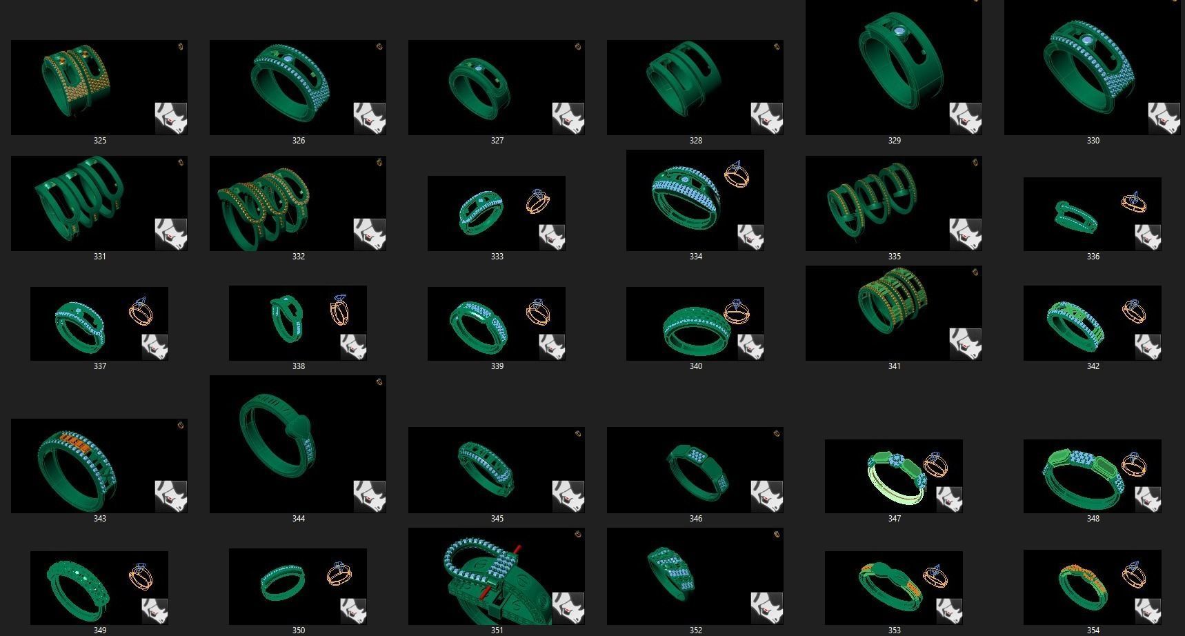 rings set of 3D print model_12