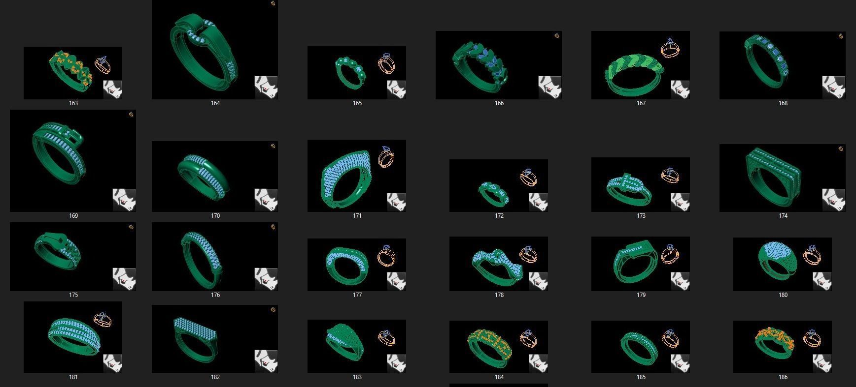 rings set of 3D print model_6