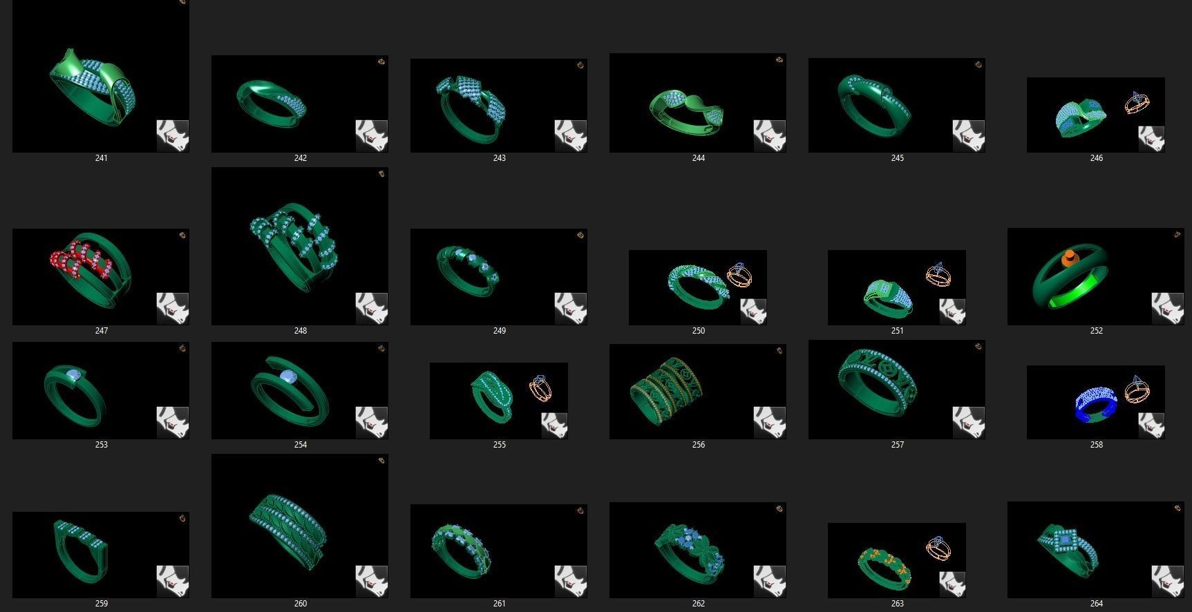 rings set of 3D print model_9