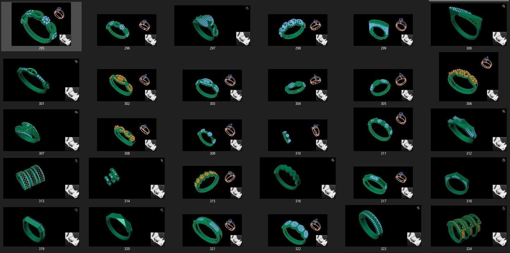 rings set of 3D print model_11