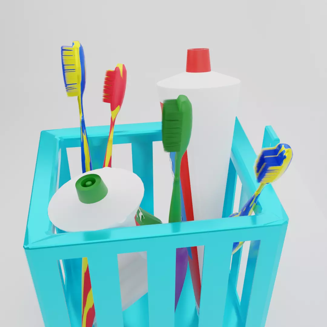 Thooth brush and paste 3D model_0