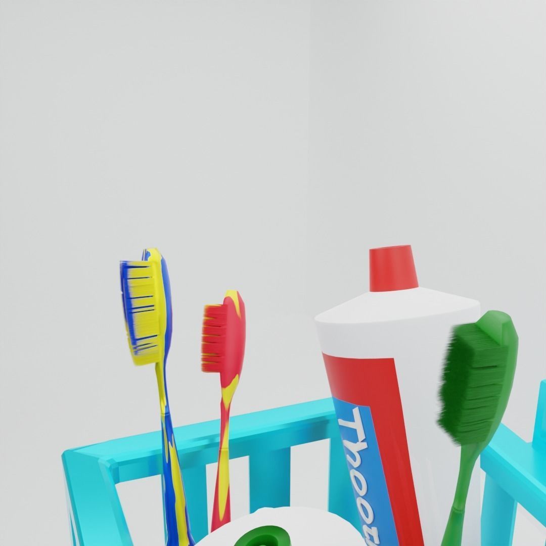 Thooth brush and paste 3D model_1