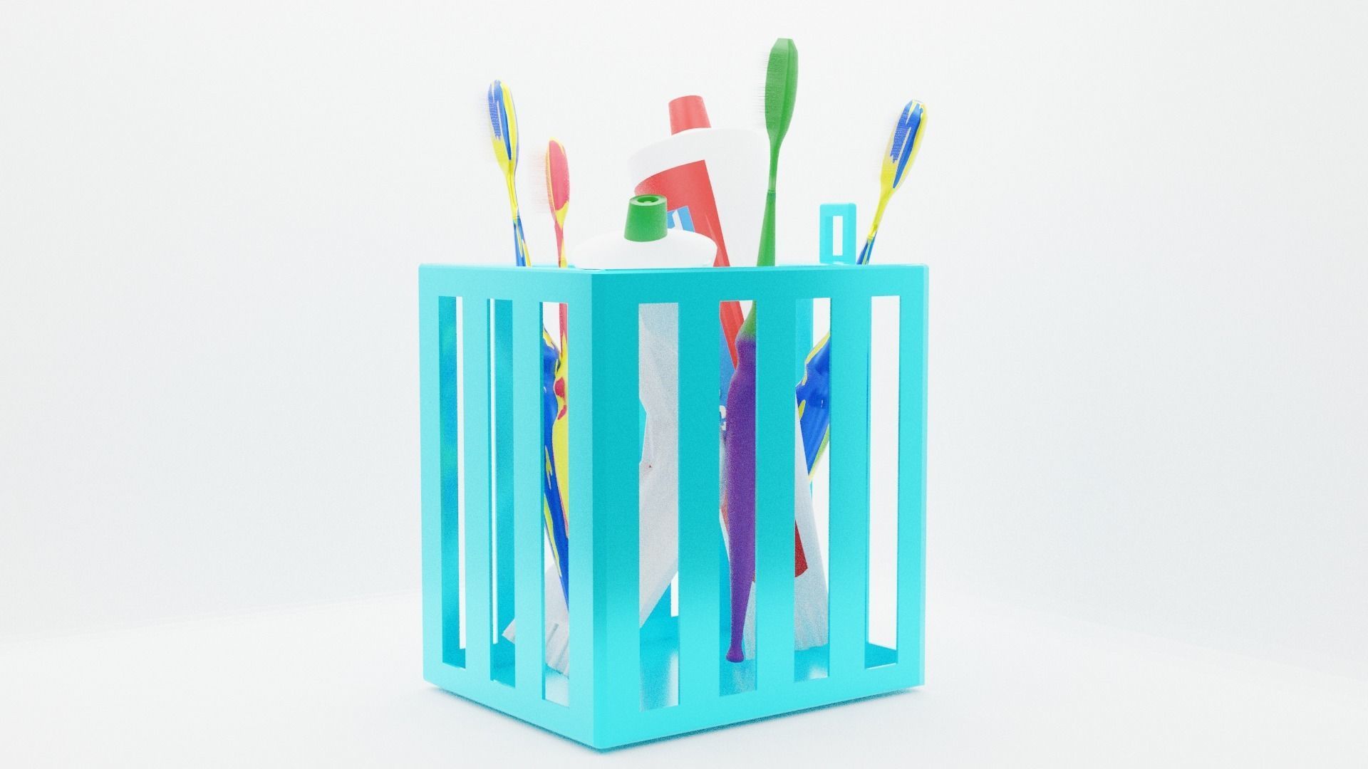 Thooth brush and paste 3D model_2