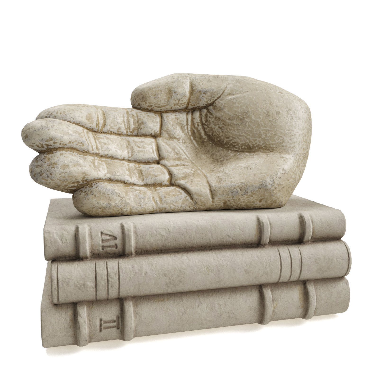 Roman palm sculpture 3D model_1