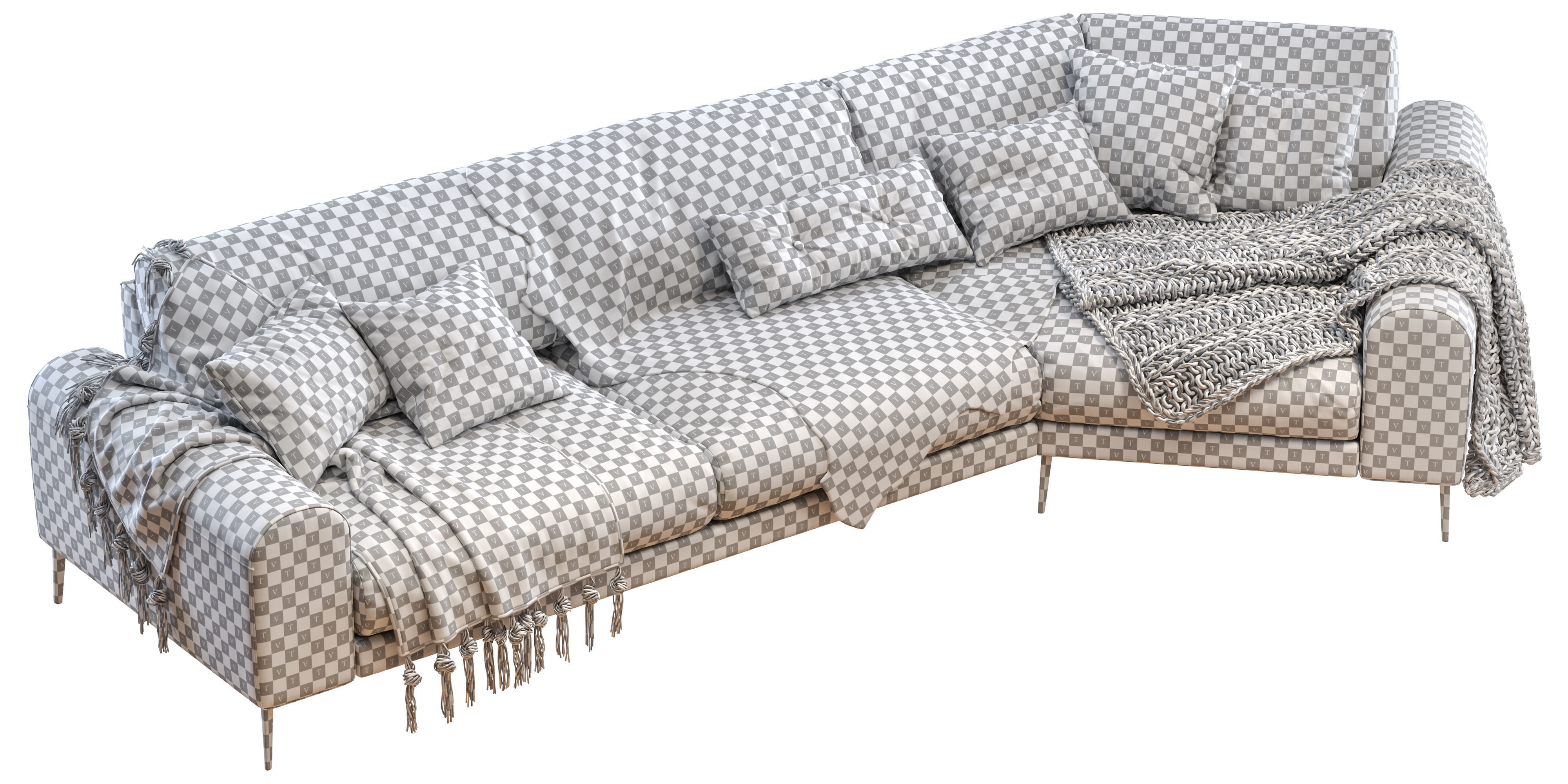 Joy shaped corner sofa 3D model_11