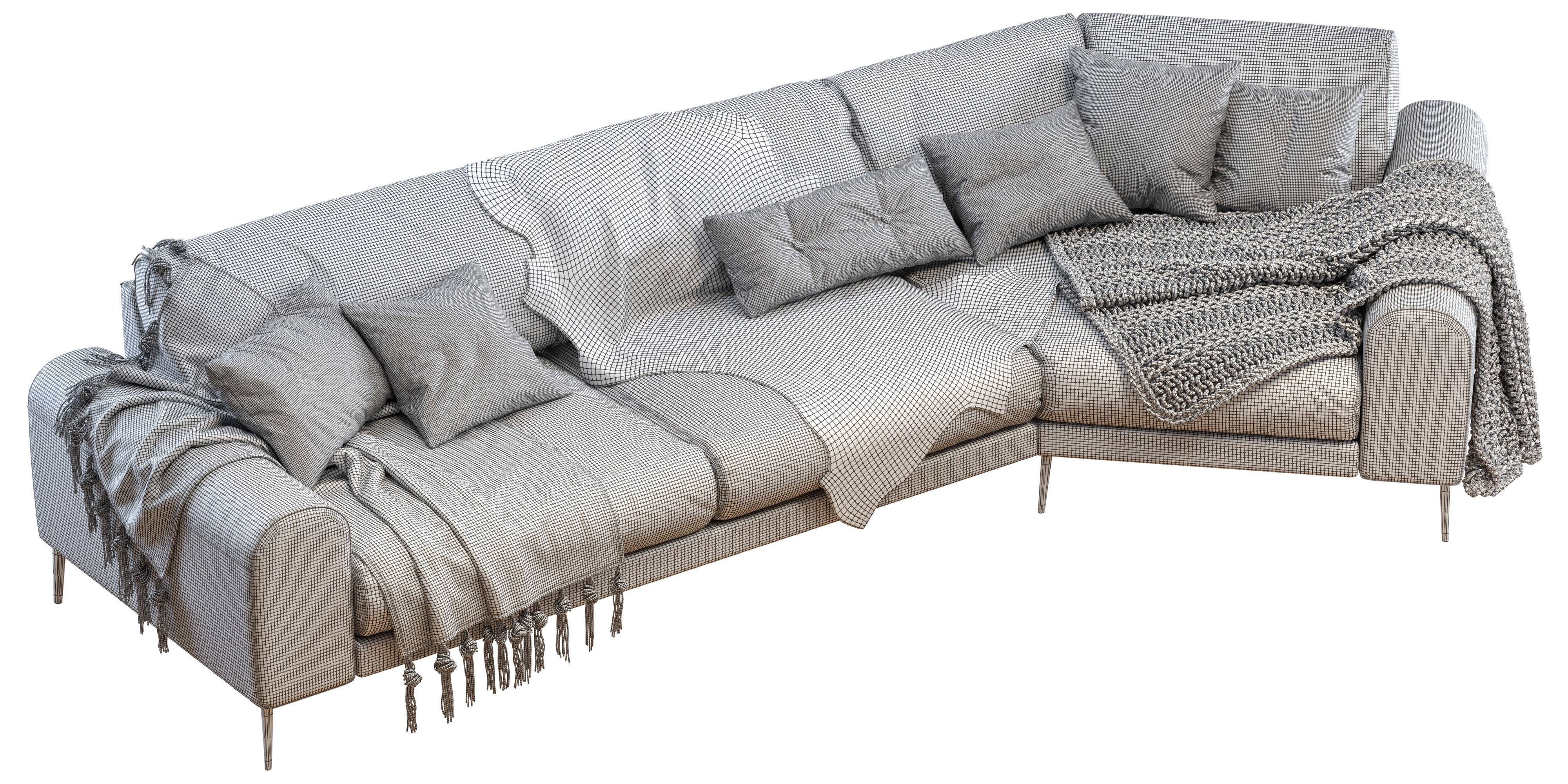 Joy shaped corner sofa 3D model_12