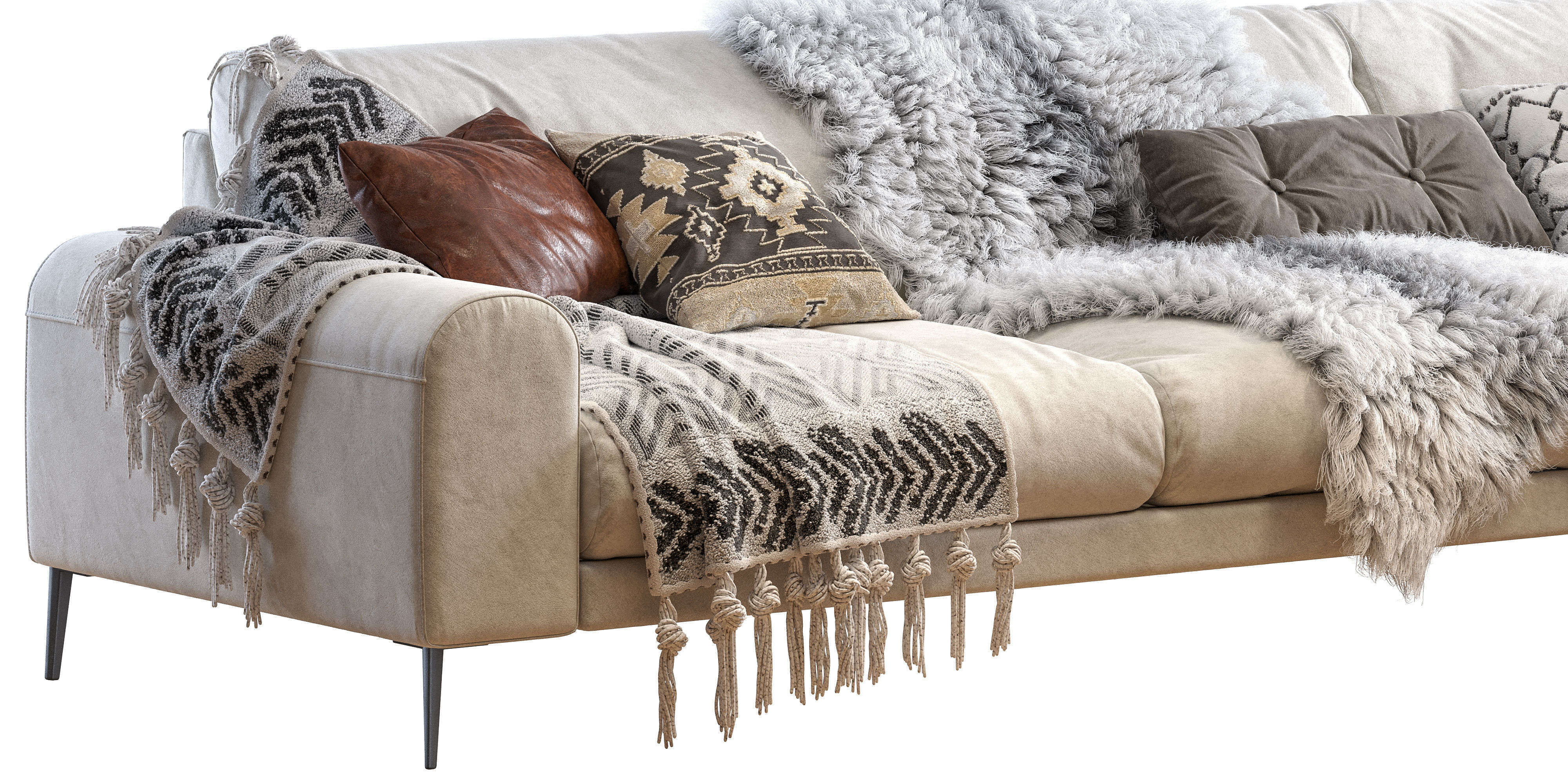 Joy shaped corner sofa 3D model_3