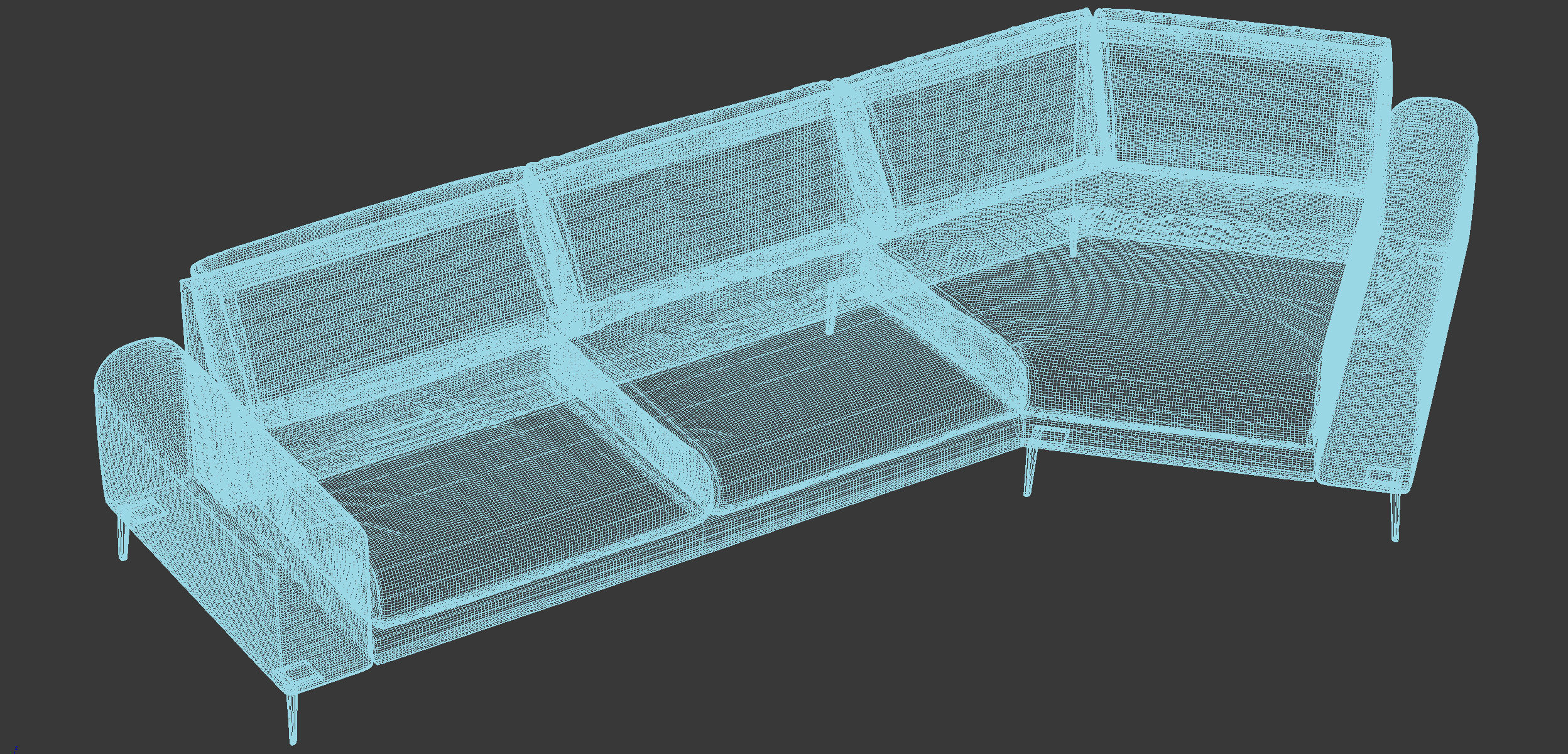 Joy shaped corner sofa 3D model_14