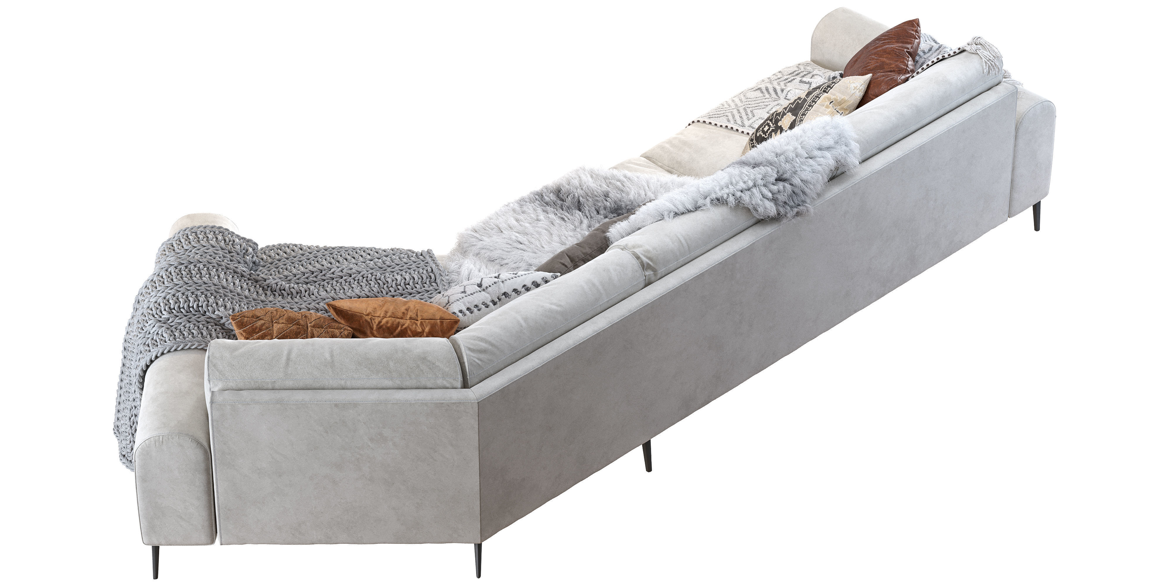 Joy shaped corner sofa 3D model_7