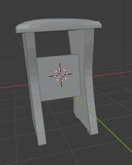 chair table with hole in middle Low-poly 3D model_1