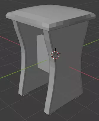 chair table with hole in middle Low-poly 3D model_0