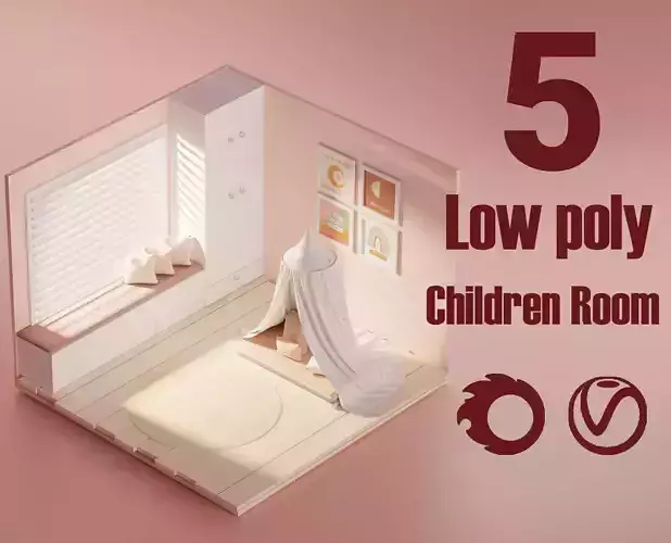 5 Lowpoly Children Room