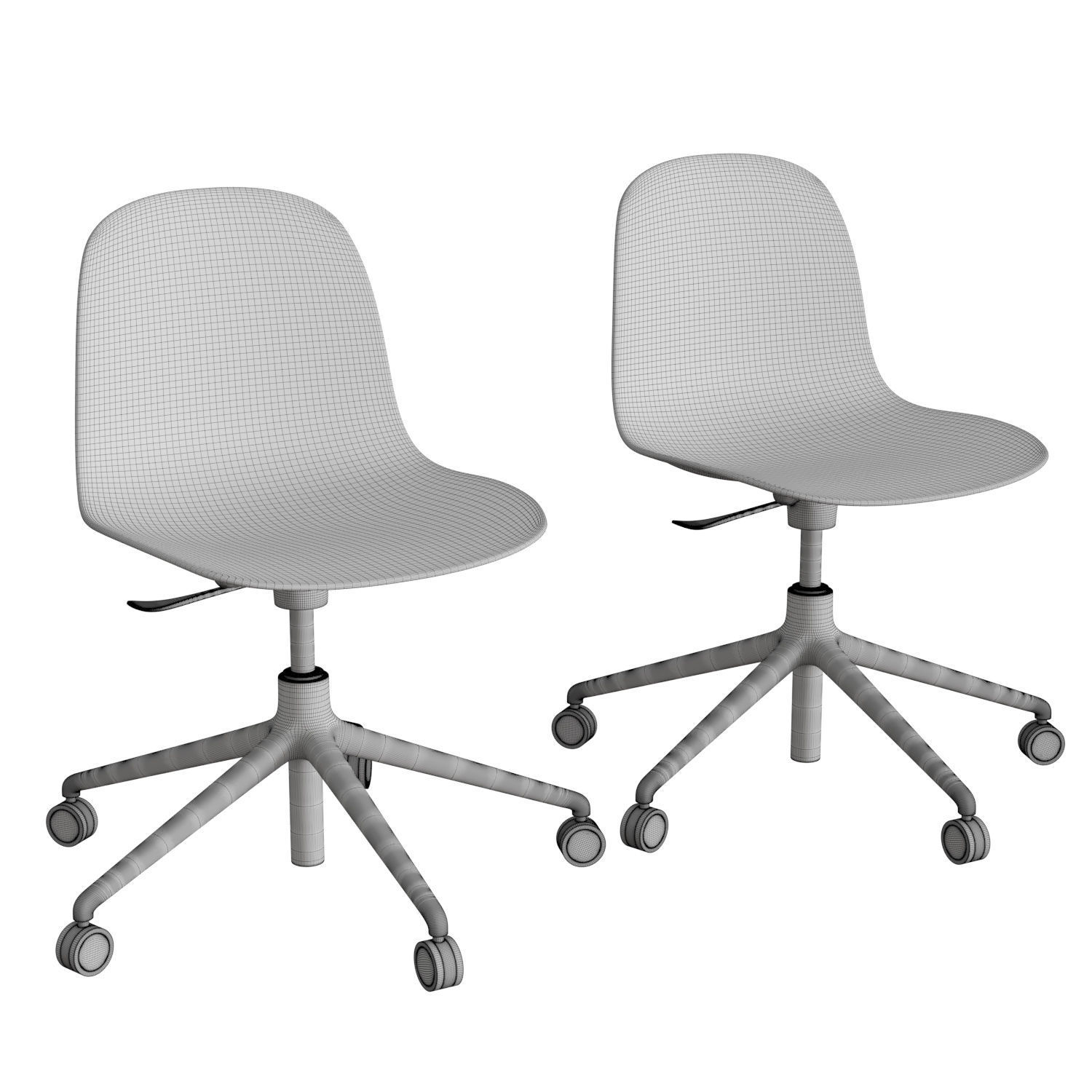 Form Chair Swivel 5 Wheels 3D model_4