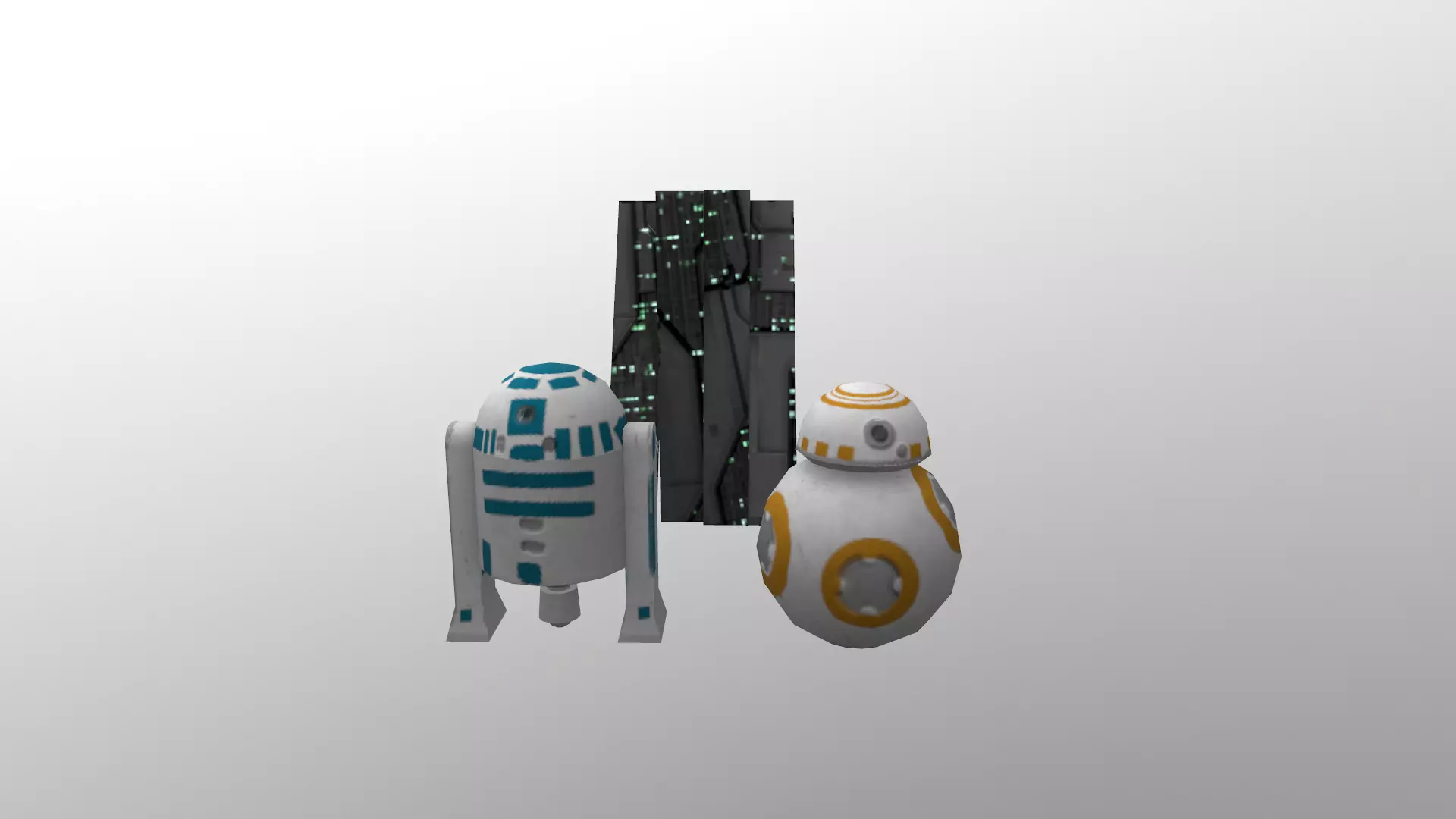 Low Poly Droids three star wars Free low-poly 3D model