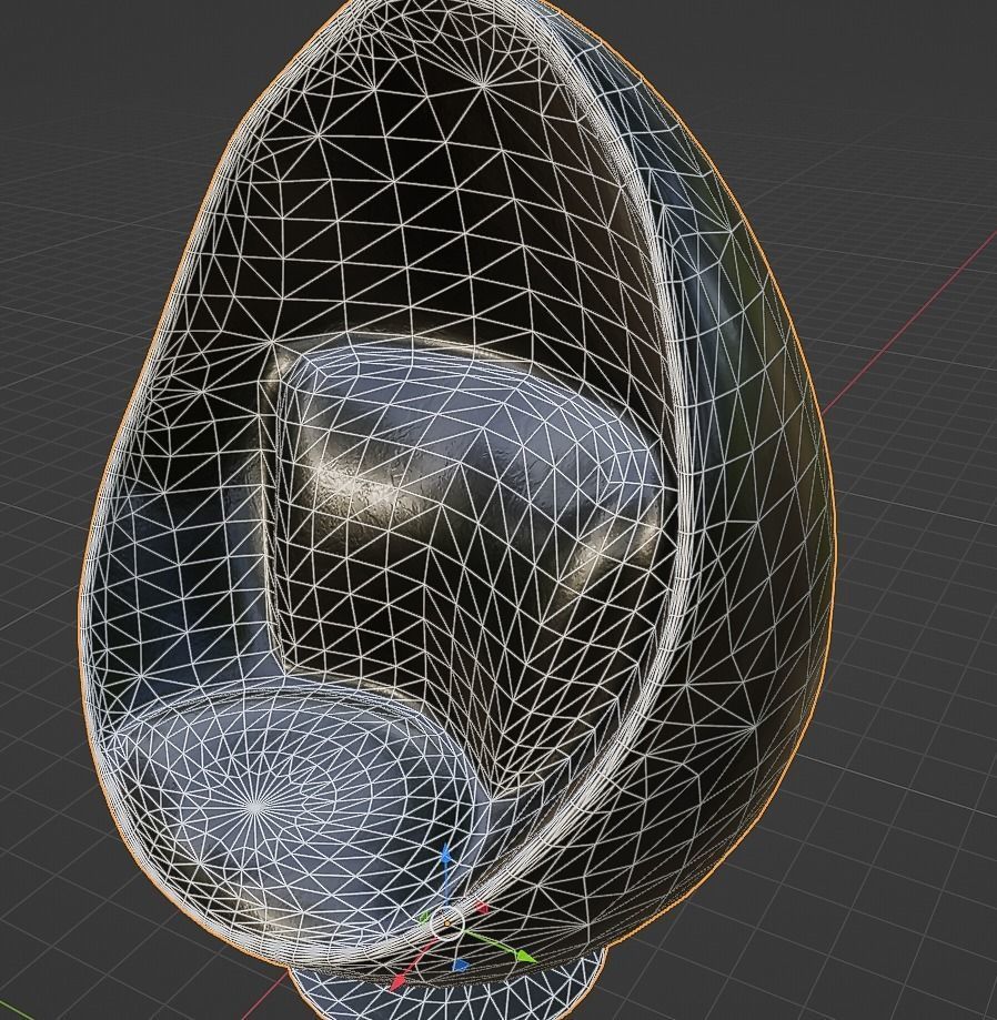 Chair Egg Low-poly 3D model_1