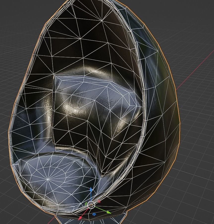 Chair Egg Low-poly 3D model_2