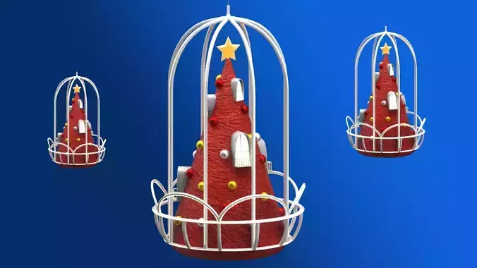 Scarlet Christmas Holiday Props Merry Architecture Low-poly 3D model