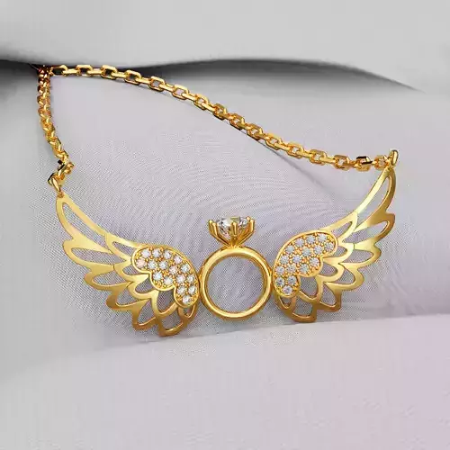 Wings pendant with gems