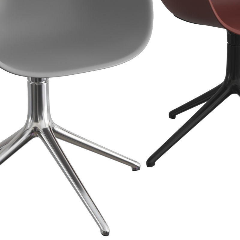 Form Armchair Swivel 4 Legs 3D model_3