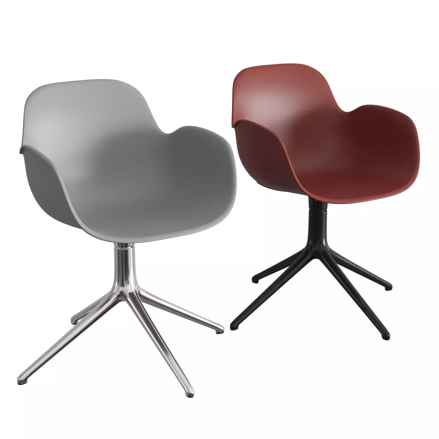 Form Armchair Swivel 4 Legs 3D model_0