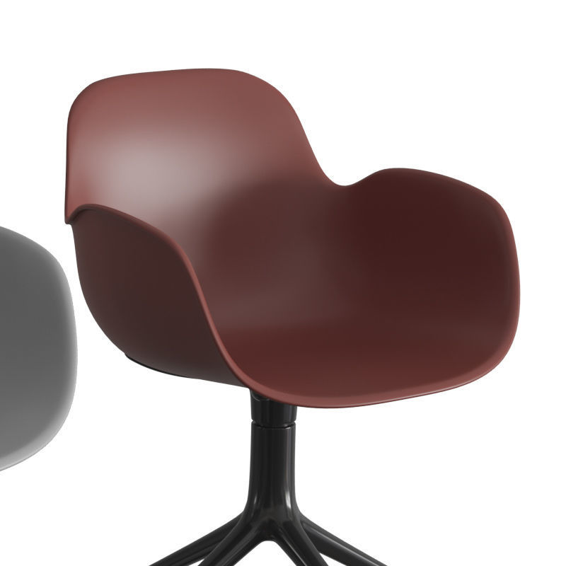 Form Armchair Swivel 4 Legs 3D model_2