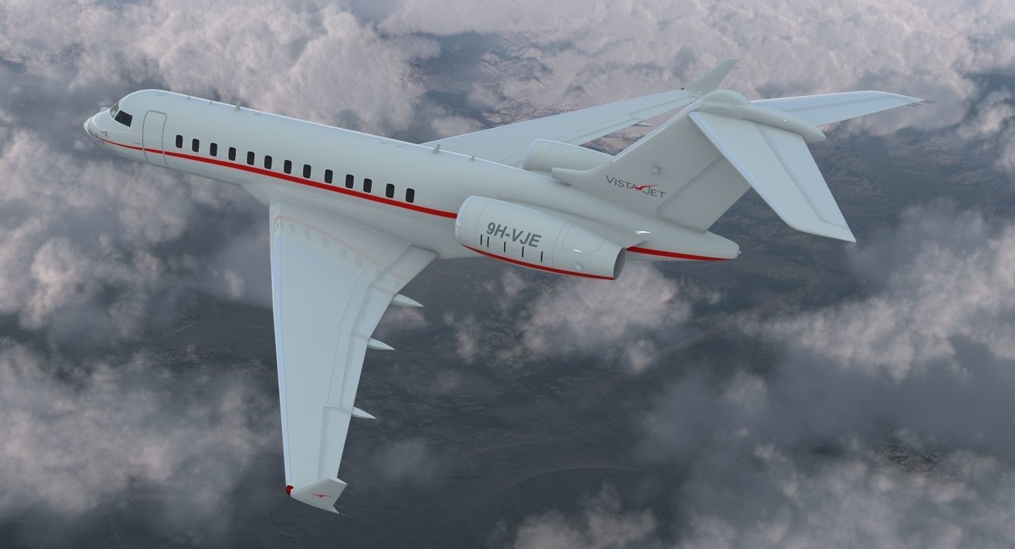 Business Jet Global 6000 3D model_5