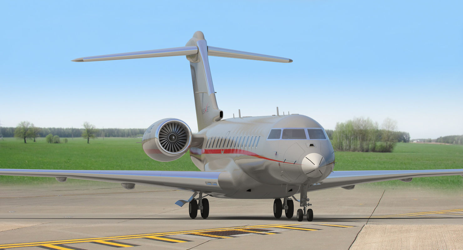 Business Jet Global 6000 3D model_1