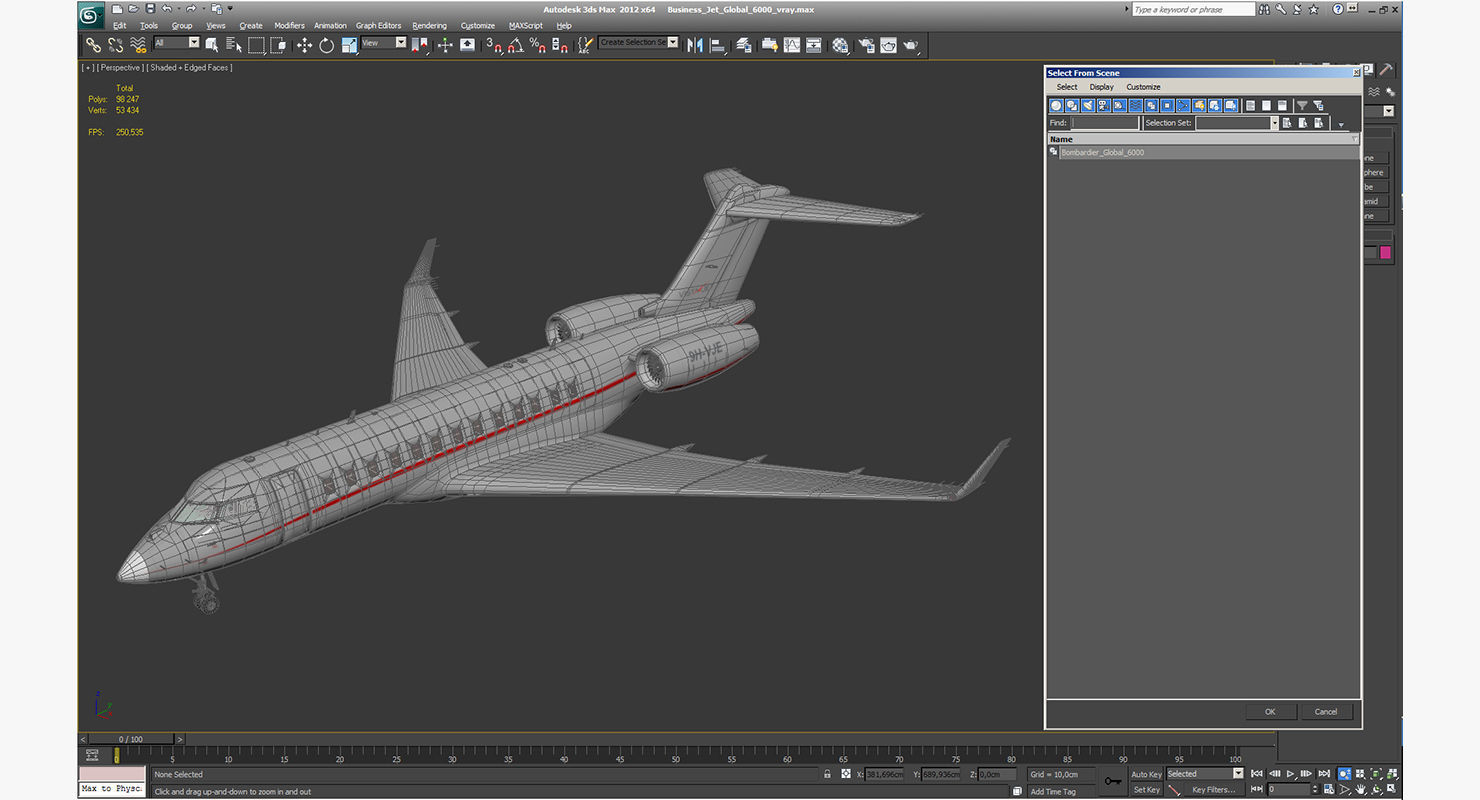Business Jet Global 6000 3D model_29