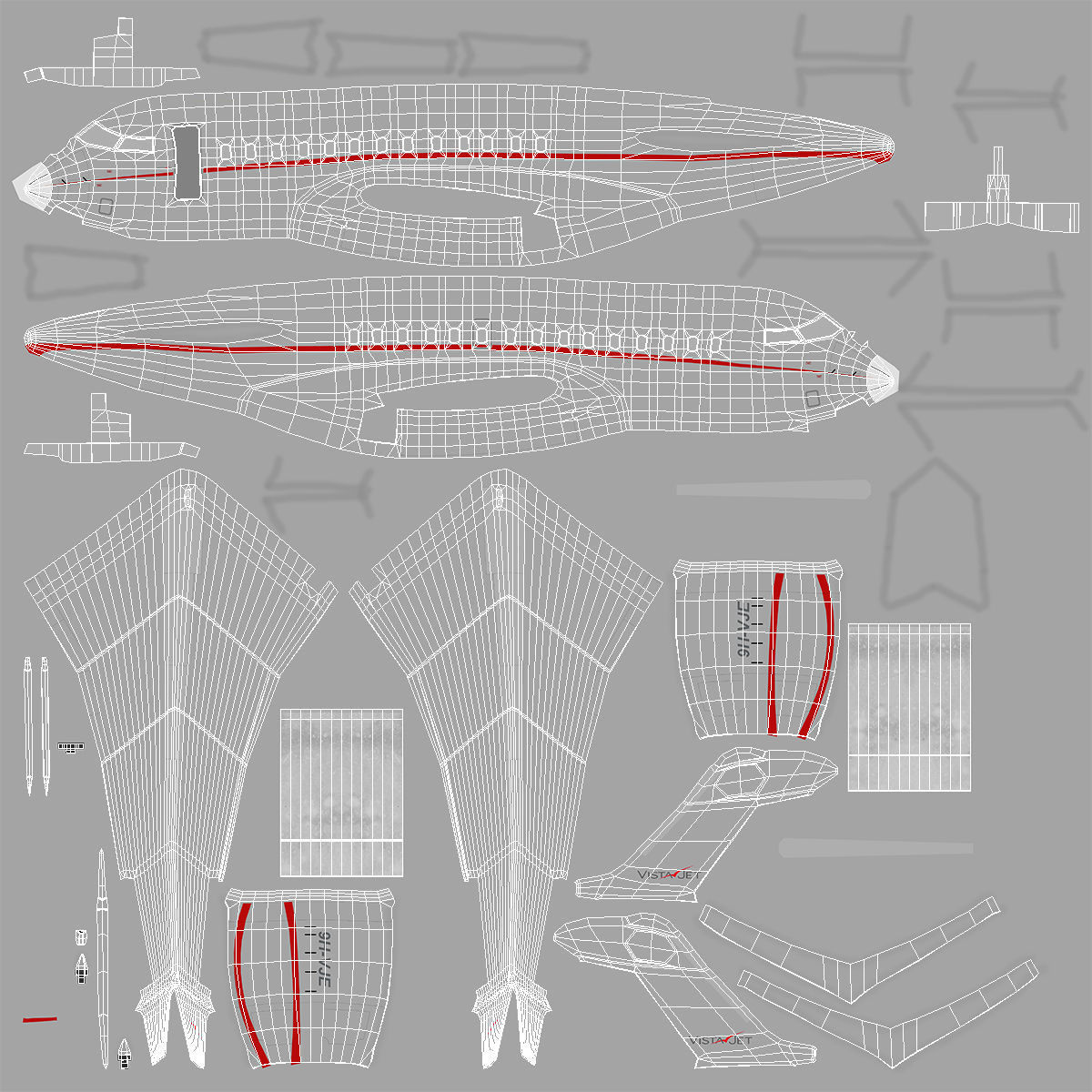 Business Jet Global 6000 3D model_27