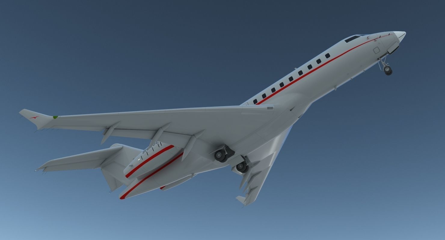 Business Jet Global 6000 3D model_3
