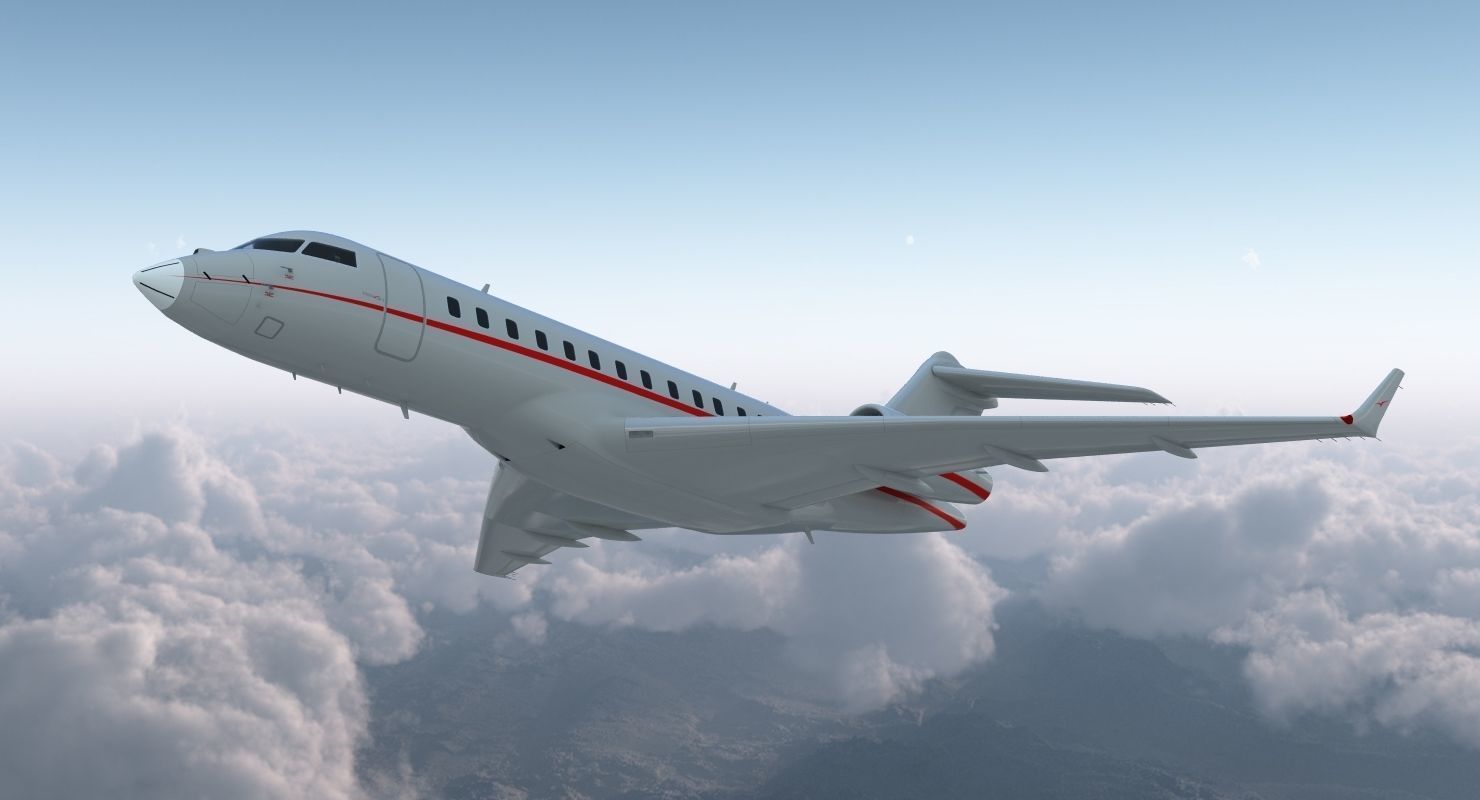 Business Jet Global 6000 3D model_4