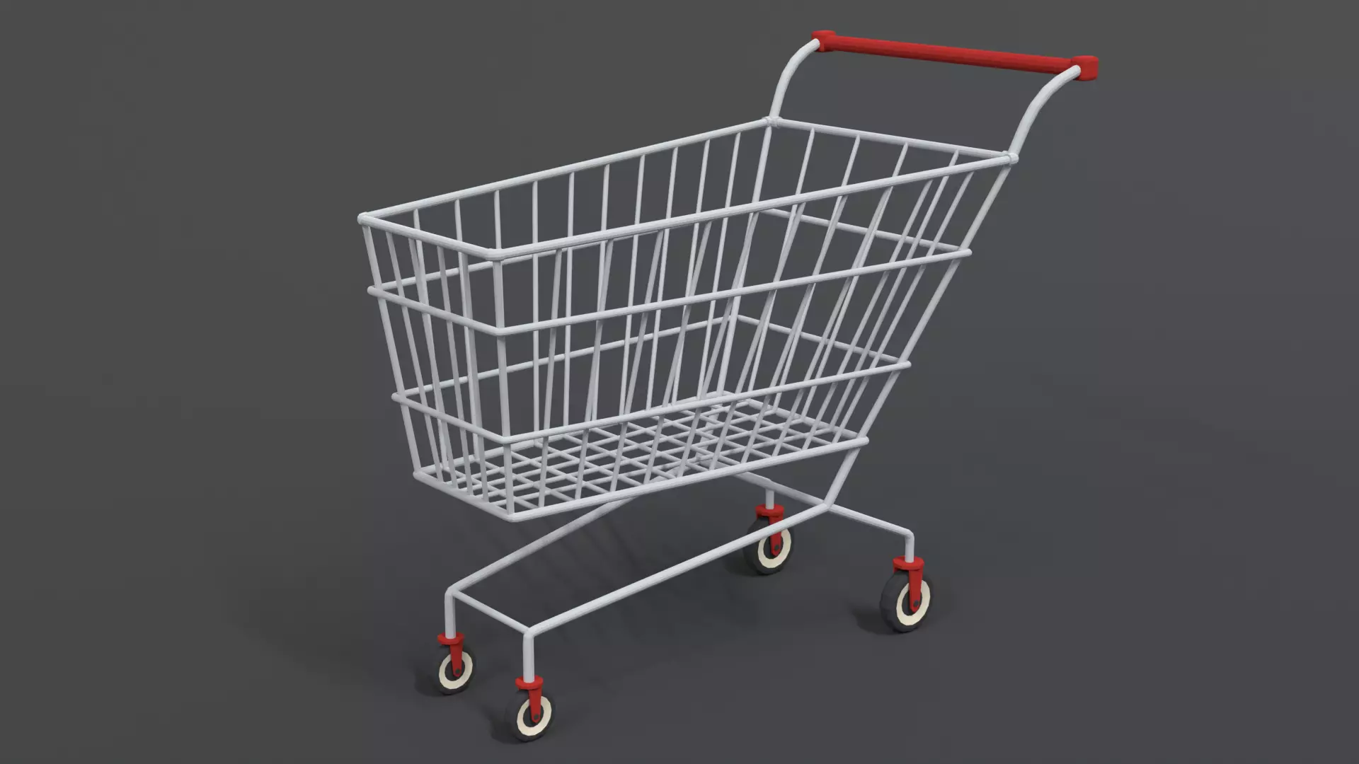 Low Poly Cartoon Super Market Cart Low-poly 3D model