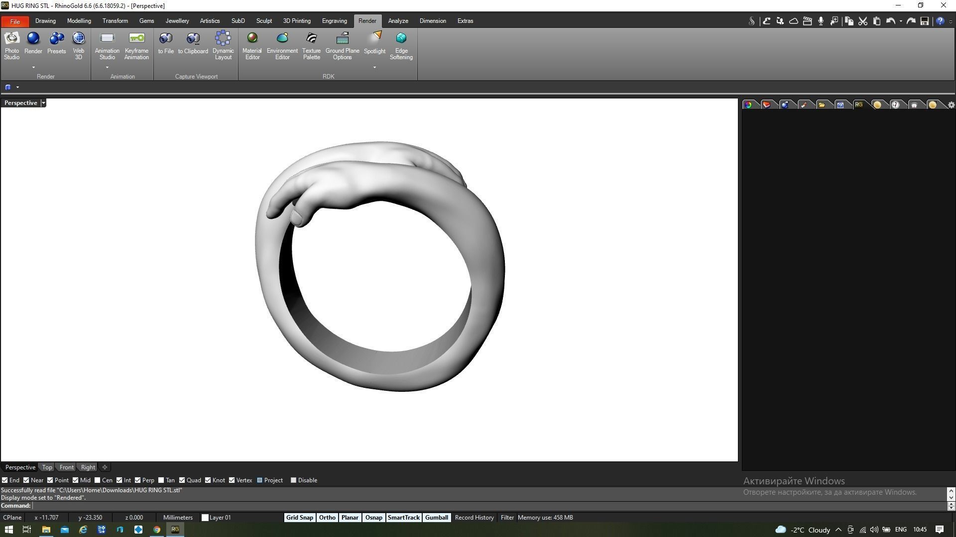 Hand ring 3D print model_2