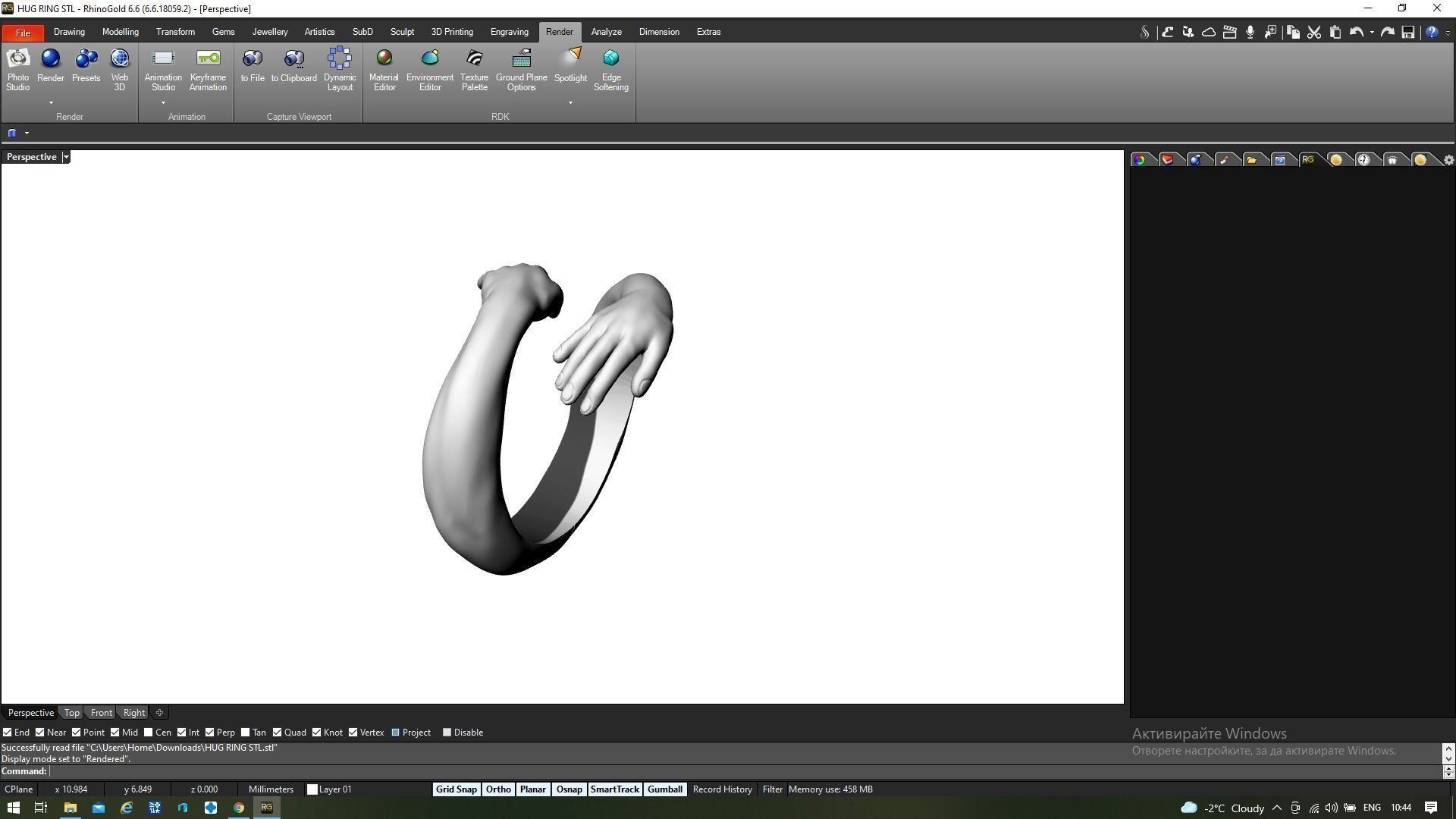 Hand ring 3D print model_3