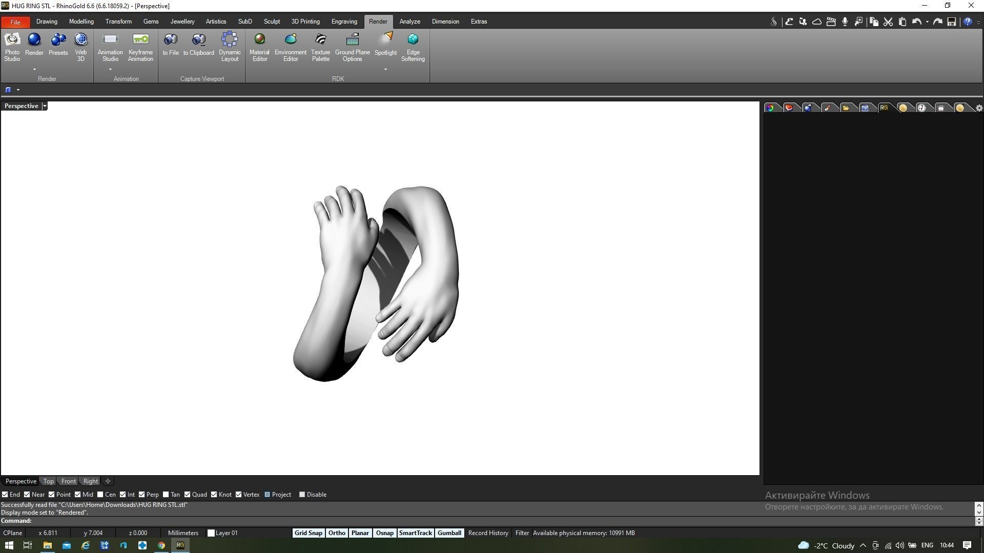 Hand ring 3D print model_4